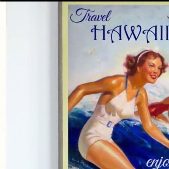 Vintage Hawaii Surfing Print - Picture 7 of 8